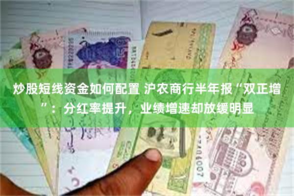 炒股短线资金如何配置 沪农商行半年报“双正增”：分红率提升，业绩增速却放缓明显