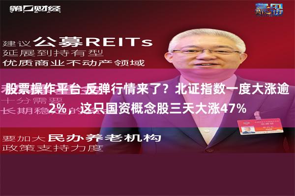 股票操作平台 反弹行情来了？北证指数一度大涨逾2%，这只国资概念股三天大涨47%