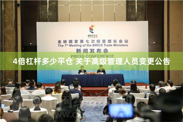 4倍杠杆多少平仓 关于高级管理人员变更公告