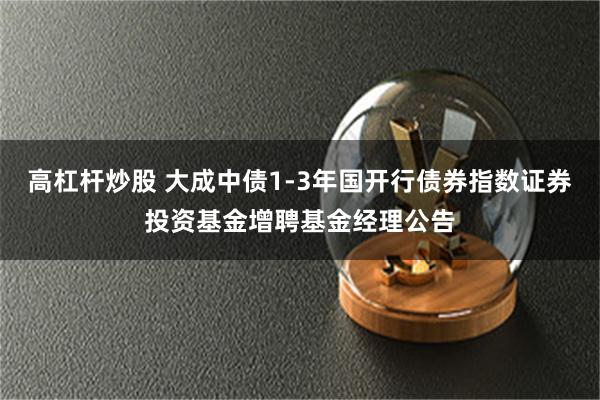 高杠杆炒股 大成中债1-3年国开行债券指数证券投资基金增聘基金经理公告