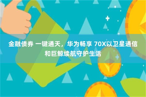 金融债券 一键通天，华为畅享 70X以卫星通信和巨鲸续航守护生活