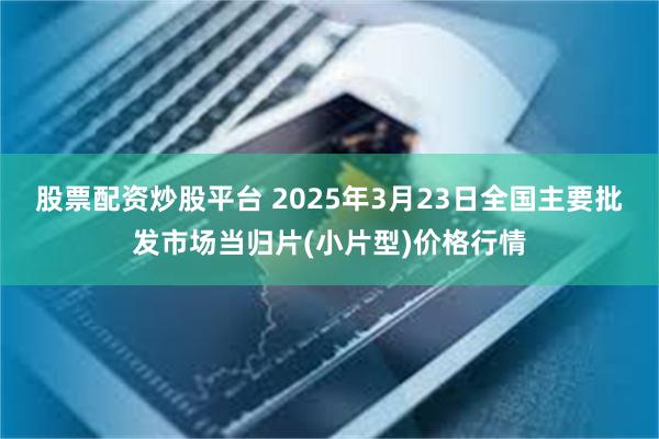 股票配资炒股平台 2025年3月23日全国主要批发市场当归片(小片型)价格行情