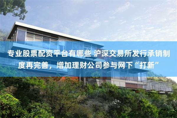 专业股票配资平台有哪些 沪深交易所发行承销制度再完善，增加理财公司参与网下“打新”