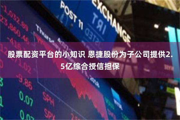 股票配资平台的小知识 恩捷股份为子公司提供2.5亿综合授信担保