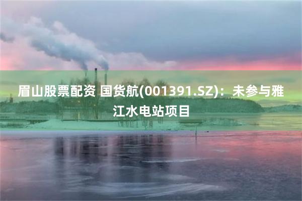 眉山股票配资 国货航(001391.SZ)：未参与雅江水电站项目