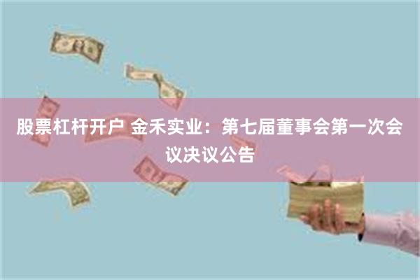 股票杠杆开户 金禾实业：第七届董事会第一次会议决议公告